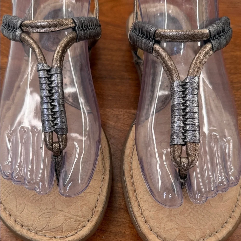 Boc (Born) Woven Metallic Brown Women's Thong Sandals